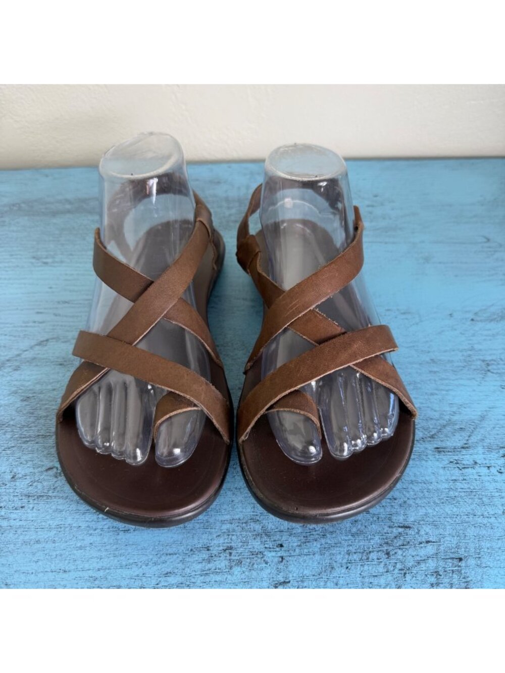OiuKai Upena Strappy Brown Leather Sandal Sz 8